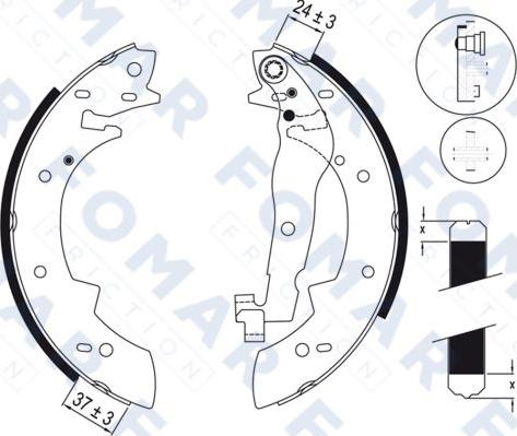 FOMAR Friction FO 0300 - Brake Shoe Set autospares.lv