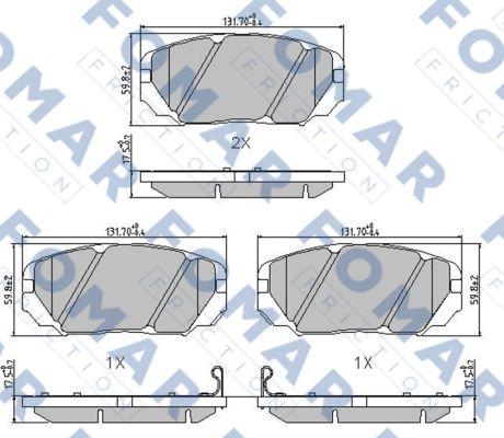 FOMAR Friction FO 899481 - Brake Pad Set, disc brake autospares.lv