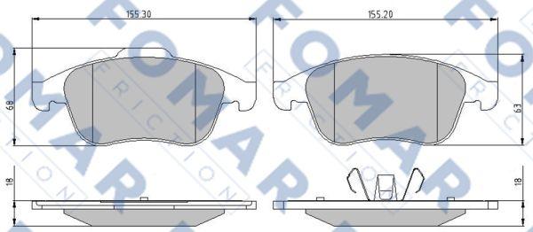 FOMAR Friction FO 896381 - Brake Pad Set, disc brake autospares.lv