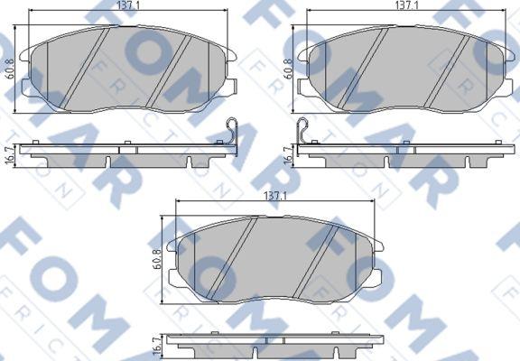 FOMAR Friction FO 847681 - Brake Pad Set, disc brake autospares.lv