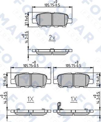 FOMAR Friction FO 859981 - Brake Pad Set, disc brake autospares.lv