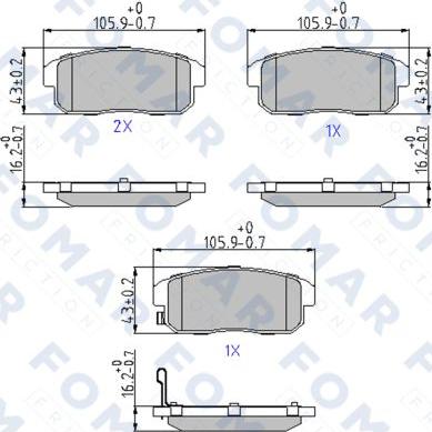 FOMAR Friction FO 868981 - Brake Pad Set, disc brake autospares.lv