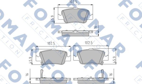 FOMAR Friction FO 862581 - Brake Pad Set, disc brake autospares.lv