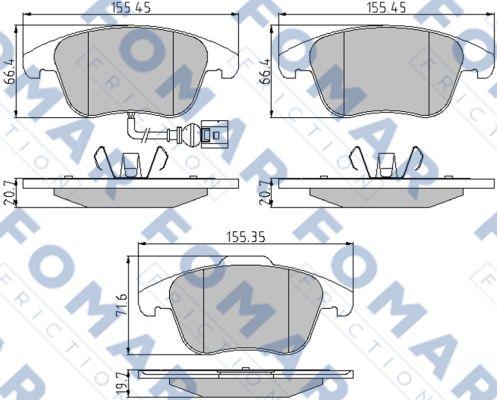 FOMAR Friction FO 862081 - Brake Pad Set, disc brake autospares.lv