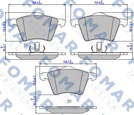 FOMAR Friction FO 867981 - Brake Pad Set, disc brake autospares.lv