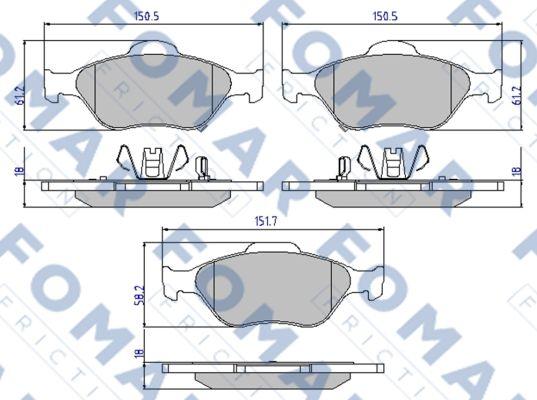 FOMAR Friction FO 800281 - Brake Pad Set, disc brake autospares.lv