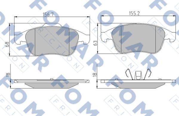 FOMAR Friction FO 886381 - Brake Pad Set, disc brake autospares.lv