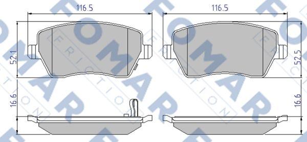 FOMAR Friction FO 839181 - Brake Pad Set, disc brake autospares.lv