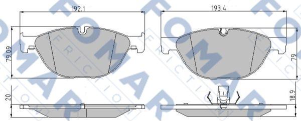 FOMAR Friction FO 876783 - Brake Pad Set, disc brake autospares.lv