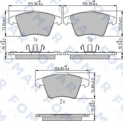 FOMAR Friction FO 871081 - Brake Pad Set, disc brake autospares.lv