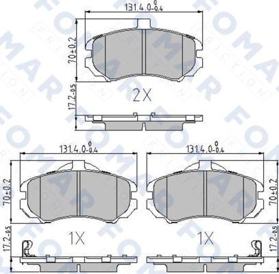 FOMAR Friction FO 872681 - Brake Pad Set, disc brake autospares.lv