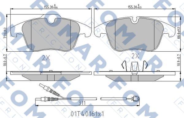 FOMAR Friction FO 338481 - Brake Pad Set, disc brake autospares.lv