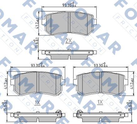 FOMAR Friction FO 244581 - Brake Pad Set, disc brake autospares.lv