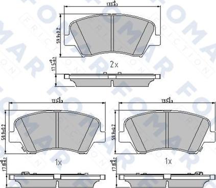 FOMAR Friction FO 244281 - Brake Pad Set, disc brake autospares.lv