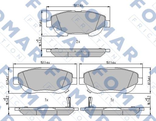 FOMAR Friction FO 242381 - Brake Pad Set, disc brake autospares.lv