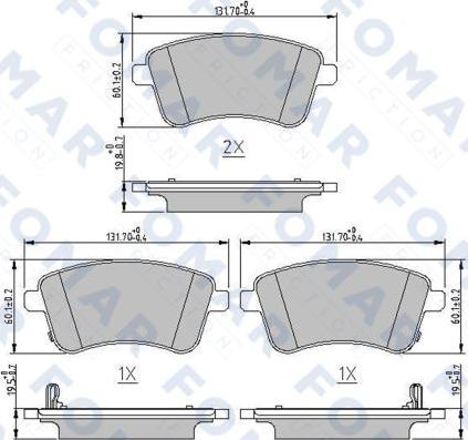 FOMAR Friction FO 250981 - Brake Pad Set, disc brake autospares.lv