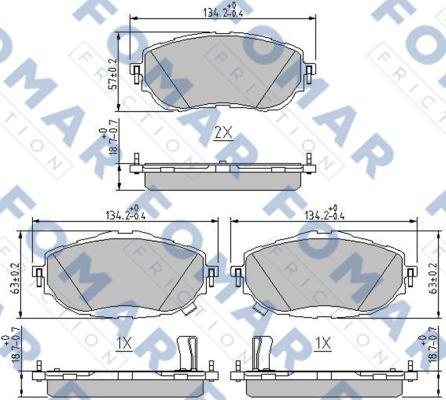 FOMAR Friction FO 261981 - Brake Pad Set, disc brake autospares.lv