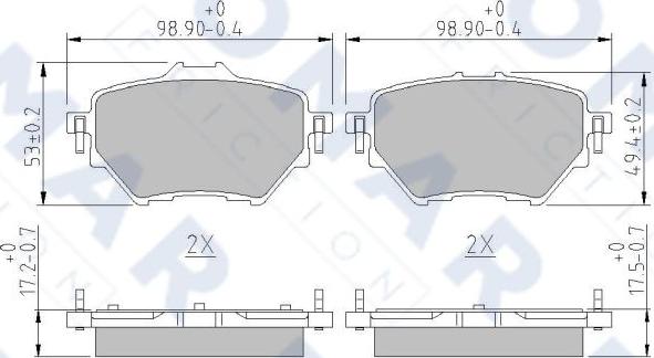 FOMAR Friction FO 261781 - Brake Pad Set, disc brake autospares.lv