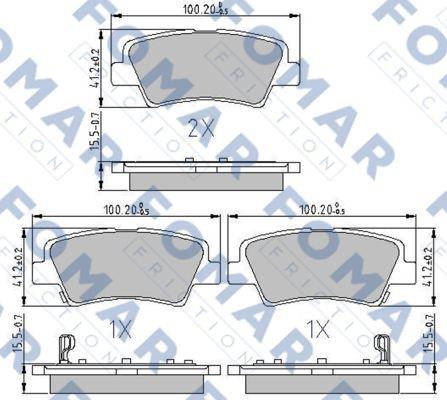 FOMAR Friction FO 207983 - Brake Pad Set, disc brake autospares.lv