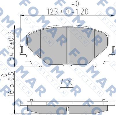 FOMAR Friction FO 235883 - Brake Pad Set, disc brake autospares.lv