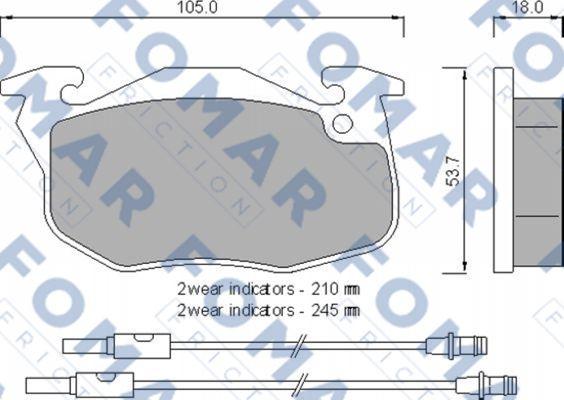 FOMAR Friction FO 769481 - Brake Pad Set, disc brake autospares.lv