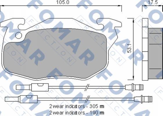 FOMAR Friction FO 721281 - Brake Pad Set, disc brake autospares.lv