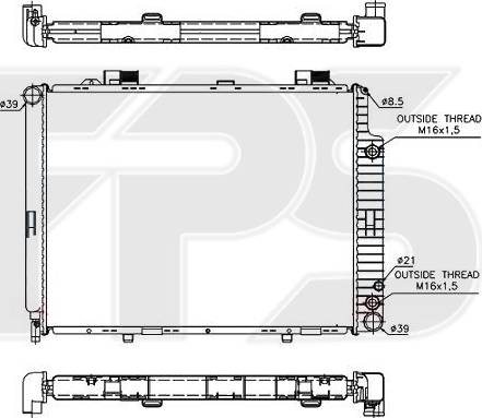 FPS FP 46 A233 - Radiator, engine cooling autospares.lv