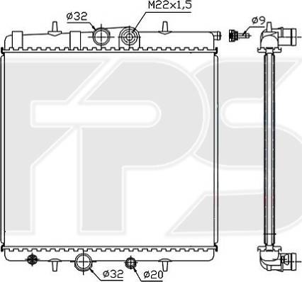 FPS FP 54 A990 - Radiator, engine cooling autospares.lv