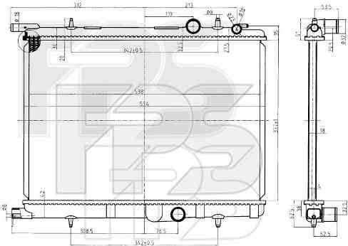 FPS FP 54 A63 - Radiator, engine cooling autospares.lv