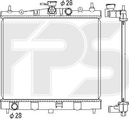 FPS FP 50 A1334-X - Radiator, engine cooling autospares.lv