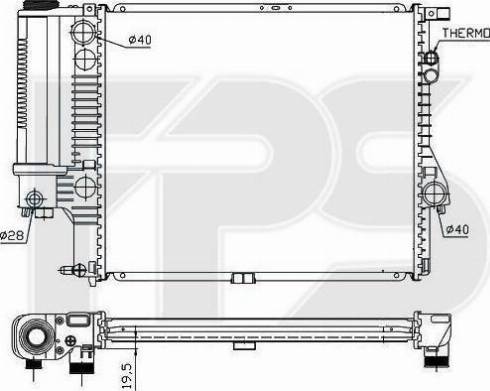 FPS FP 14 A42 - Radiator, engine cooling autospares.lv