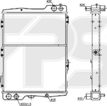 FPS FP 12 A839 - Radiator, engine cooling autospares.lv