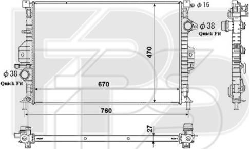 FPS FP 28 A193 - Radiator, engine cooling autospares.lv