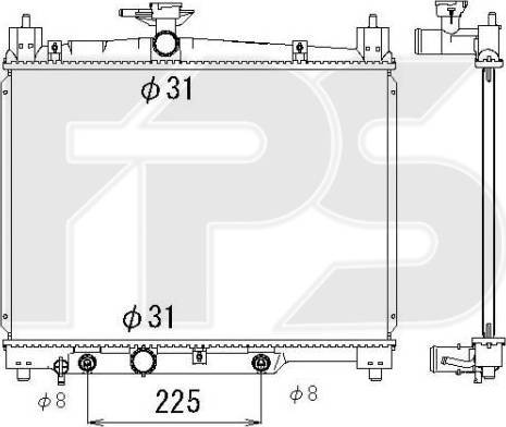 FPS FP 70 A1188 - Radiator, engine cooling autospares.lv