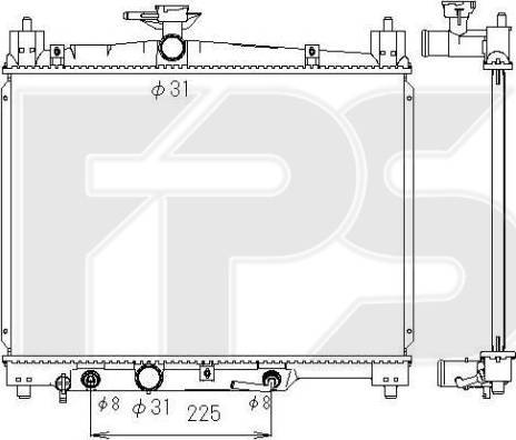 FPS FP 70 A1305-X - Radiator, engine cooling autospares.lv