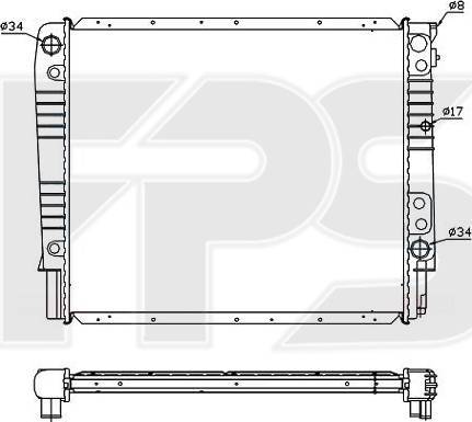 FPS FP 72 A485 - Radiator, engine cooling autospares.lv