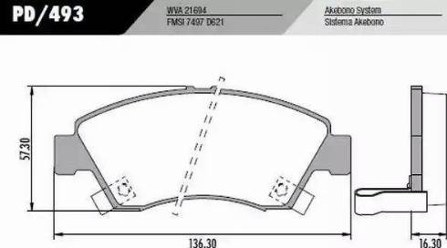 FRAS-LE PD/493 - Brake Pad Set, disc brake autospares.lv