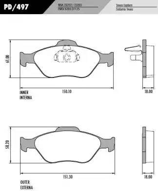 FRAS-LE PD/497 - Brake Pad Set, disc brake autospares.lv