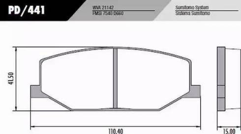 FRAS-LE PD441 - Brake Pad Set, disc brake autospares.lv