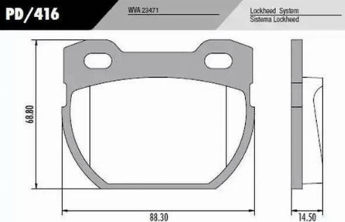 FRAS-LE PD416 - Brake Pad Set, disc brake autospares.lv