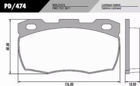 FRAS-LE PD/474 - Brake Pad Set, disc brake autospares.lv