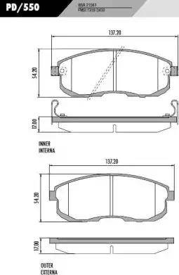 FRAS-LE PD/550 - Brake Pad Set, disc brake autospares.lv