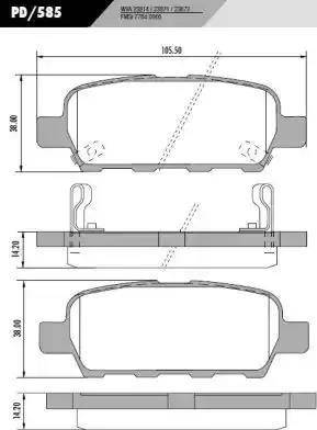 FRAS-LE PD/585 - Brake Pad Set, disc brake autospares.lv