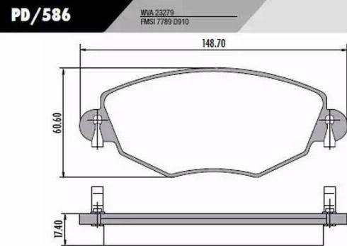 FRAS-LE PD/586 - Brake Pad Set, disc brake autospares.lv