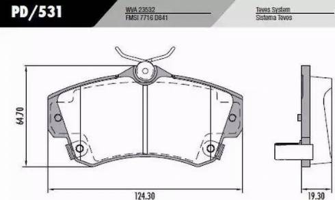 FRAS-LE PD/531 - Brake Pad Set, disc brake autospares.lv