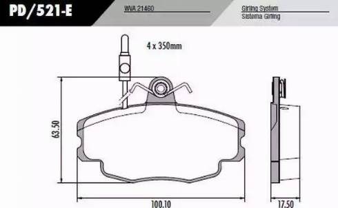 FRAS-LE PD/521-E - Brake Pad Set, disc brake autospares.lv