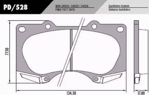 FRAS-LE PD/528 - Brake Pad Set, disc brake autospares.lv