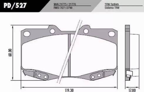 FRAS-LE PD/527 - Brake Pad Set, disc brake autospares.lv