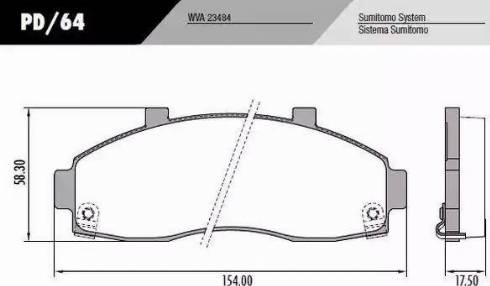 FRAS-LE PD/64 - Brake Pad Set, disc brake autospares.lv