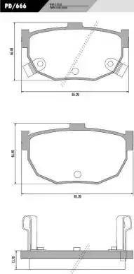 FRAS-LE PD666 - Brake Pad Set, disc brake autospares.lv